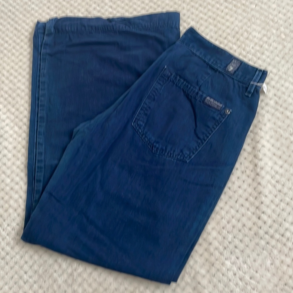 7 For All Mankind Blue Flare & Wide Leg Jeans